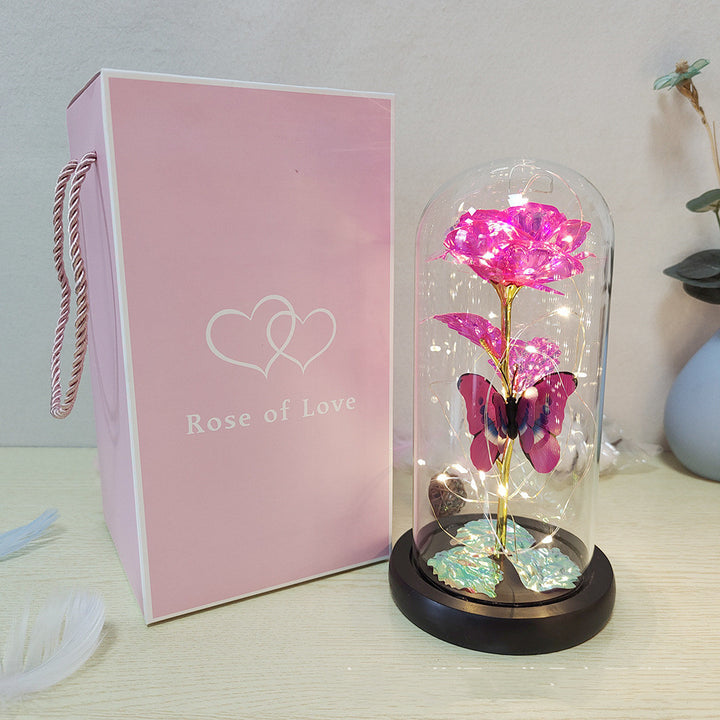 Valentine's Day, Mothers Day Gift Eternal Rose LED Light Flower In Glass Cover
