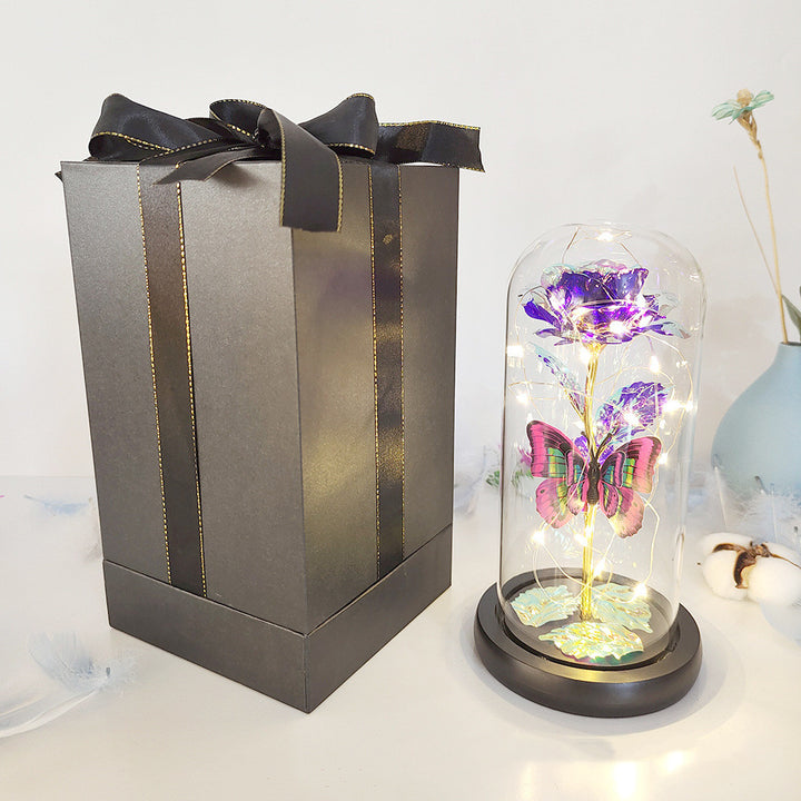 Valentine's Day, Mothers Day Gift Eternal Rose LED Light Flower In Glass Cover